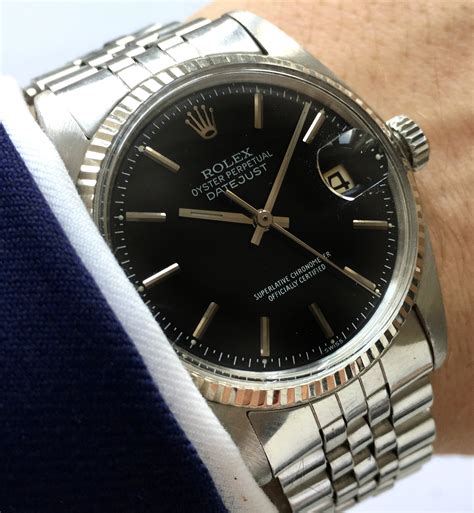 rolex datejust black.dial|rolex datejust black dial vintage.